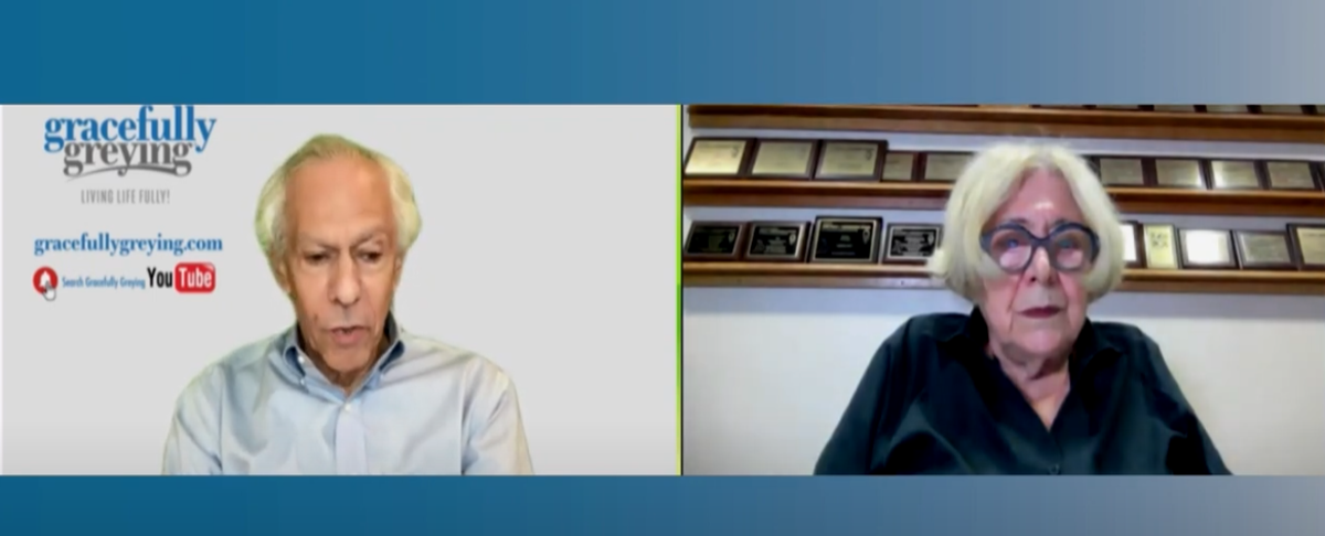A picture of a man and a woman next to each other for the Gracefully Greying show. 