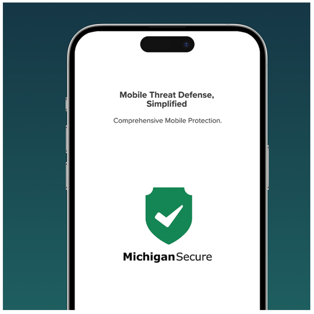 Michigan Secure logo on a cell phone. 