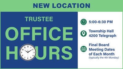 Trustee Office Hours Move to Township Hall Auditorium