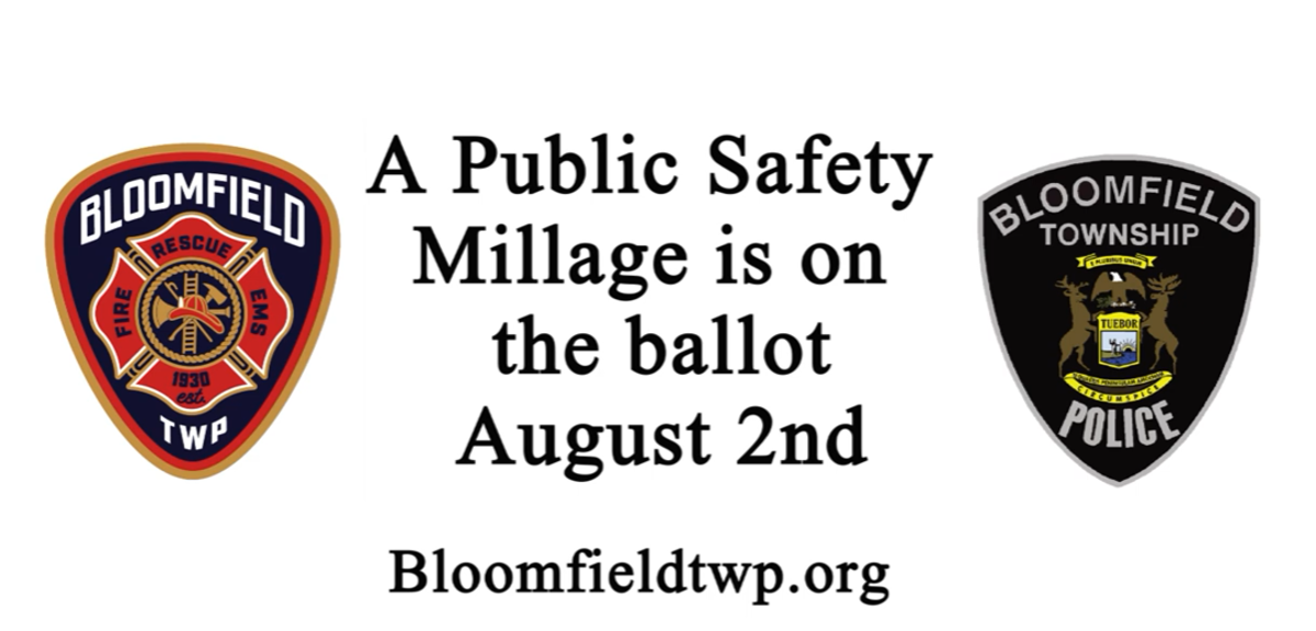 Bloomfield Police and Fire department logos for the public safety millage. 