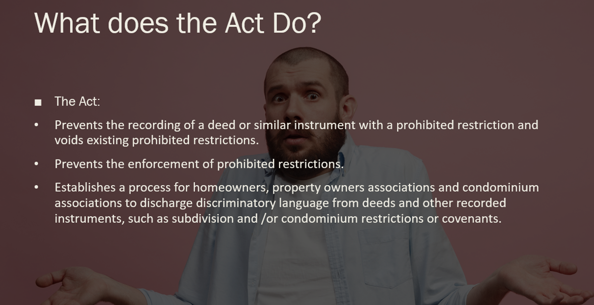 A man shrugging with descriptions of The Act in front of him. 